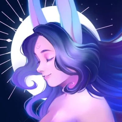 moon rabbit art 🐰